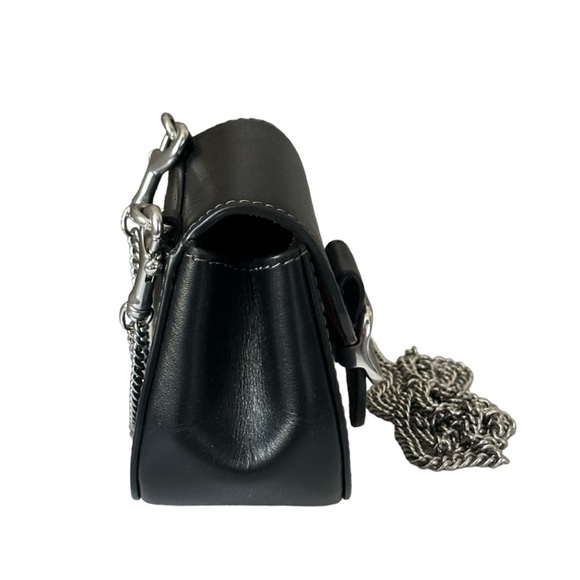 COACH Black Morgan Card Case Mini Leather Crossbody Bag - Picture 6 of 9